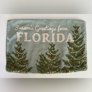 12x18 Season's Greetings from Florida Holiday Throw Pillow Cover